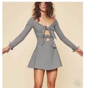 LPA black & white gingham mini dress